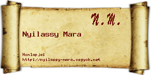 Nyilassy Mara névjegykártya